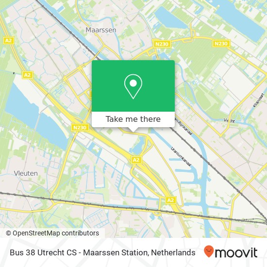 Bus 38 Utrecht CS - Maarssen Station map