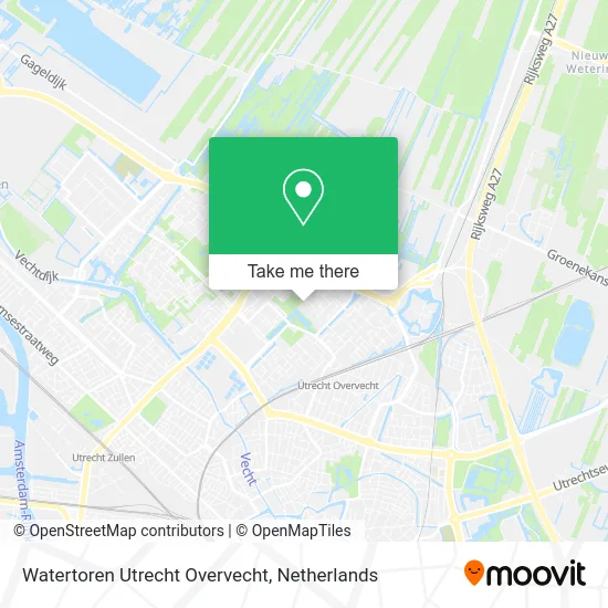 Watertoren Utrecht Overvecht map