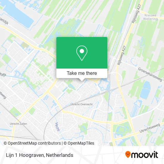 Lijn 1 Hoograven map