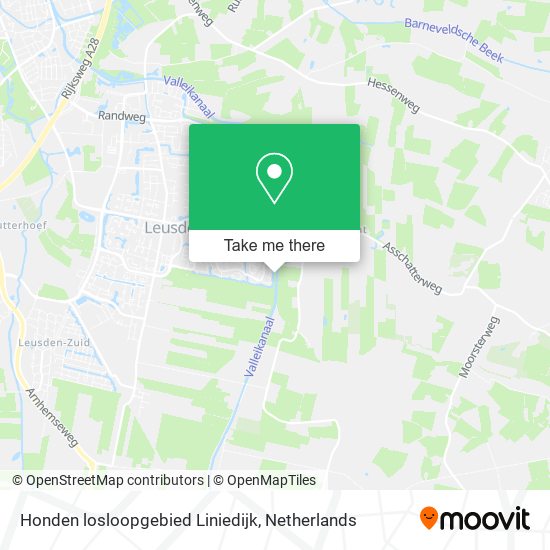 Honden losloopgebied Liniedijk map