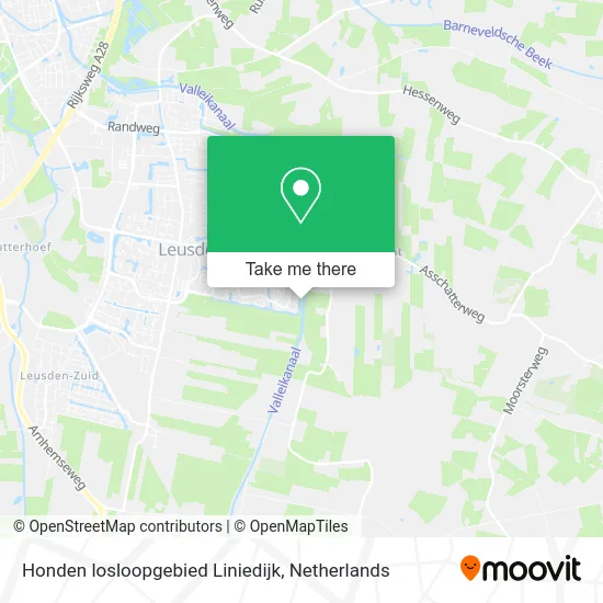 Honden losloopgebied Liniedijk map