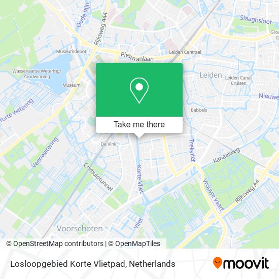 Losloopgebied Korte Vlietpad map