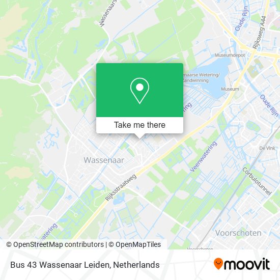 Bus 43 Wassenaar Leiden map