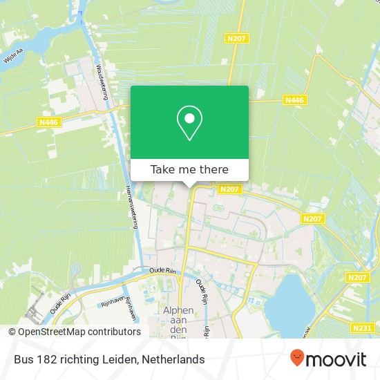 Bus 182 richting Leiden map
