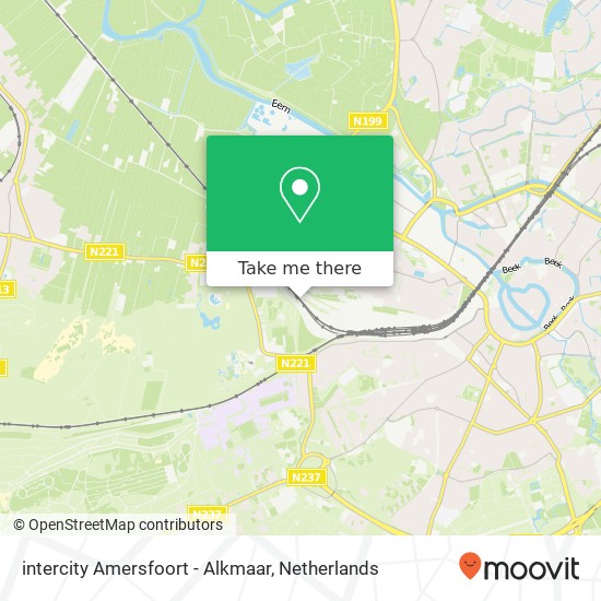 intercity Amersfoort - Alkmaar map