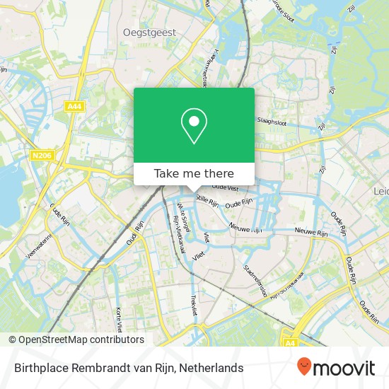 Birthplace Rembrandt van Rijn map