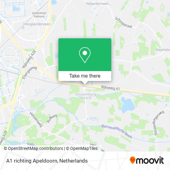 A1 richting Apeldoorn map