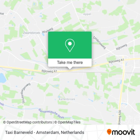 Taxi Barneveld - Amsterdam map