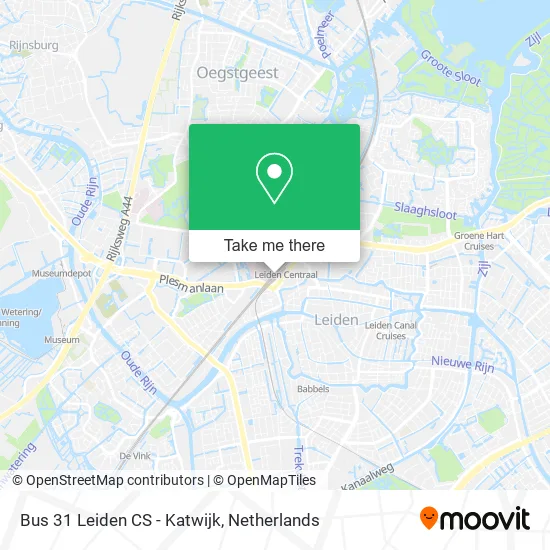 Bus 31 Leiden CS - Katwijk map