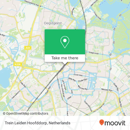 Trein Leiden Hoofddorp map