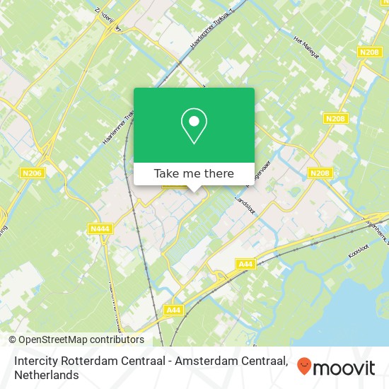 Intercity Rotterdam Centraal - Amsterdam Centraal map
