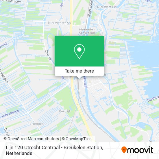 Lijn 120 Utrecht Centraal - Breukelen Station map