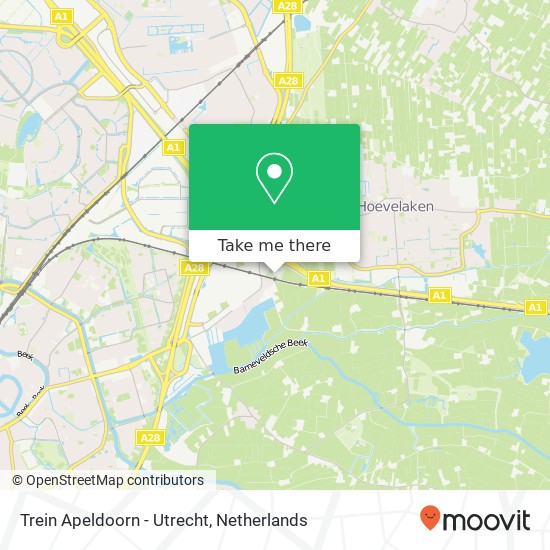 Trein Apeldoorn - Utrecht map