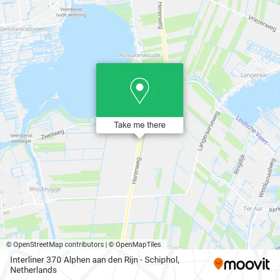Interliner 370 Alphen aan den Rijn - Schiphol map