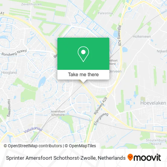 Sprinter Amersfoort Schothorst-Zwolle map