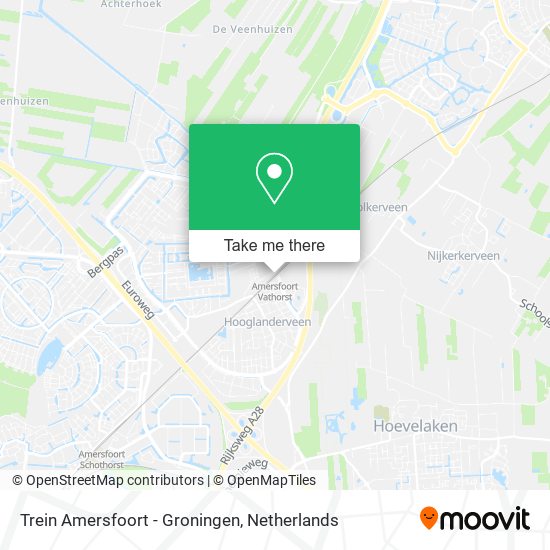 Trein Amersfoort - Groningen Karte