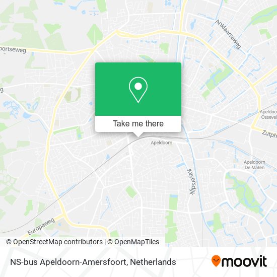 NS-bus Apeldoorn-Amersfoort map