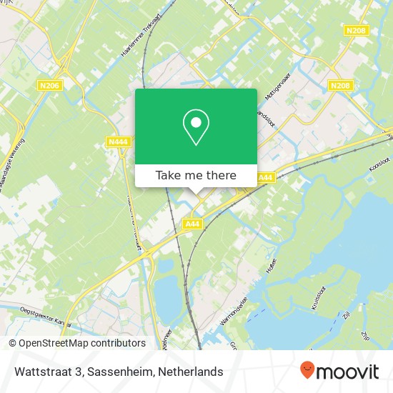 Wattstraat 3, Sassenheim map