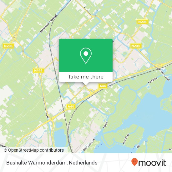 Bushalte Warmonderdam map