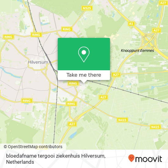 bloedafname tergooi ziekenhuis Hilversum map