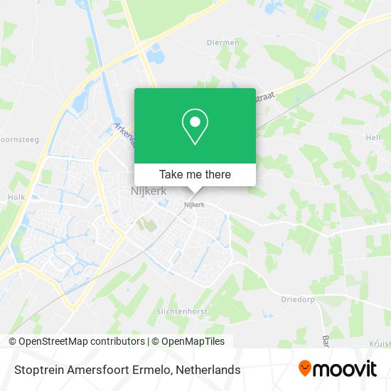 Stoptrein Amersfoort Ermelo map