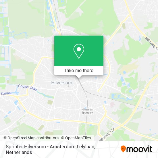 Sprinter Hilversum - Amsterdam Lelylaan map