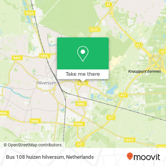 Bus 108 huizen hilversum map