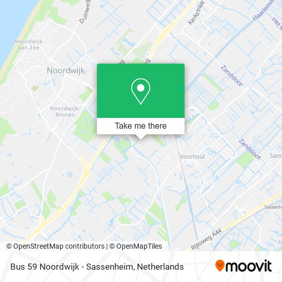 Bus 59 Noordwijk - Sassenheim map