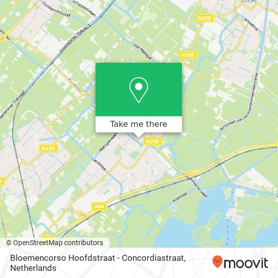 Bloemencorso Hoofdstraat - Concordiastraat map