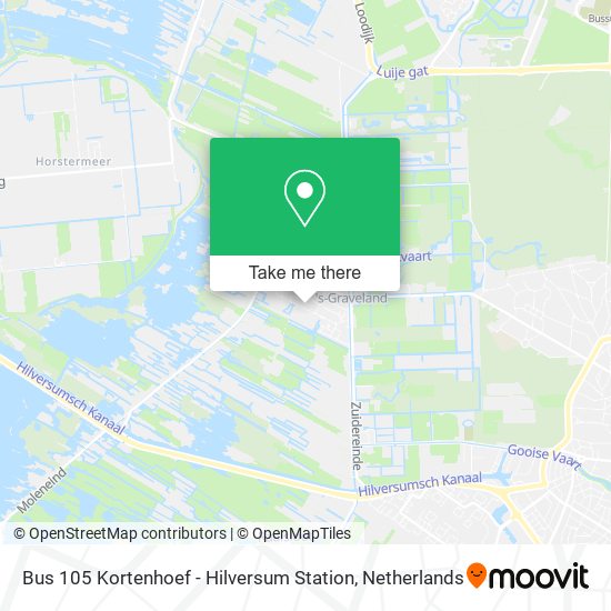 Bus 105 Kortenhoef - Hilversum Station Karte