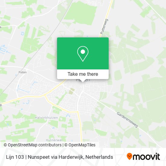 Lijn 103 | Nunspeet via Harderwijk Karte