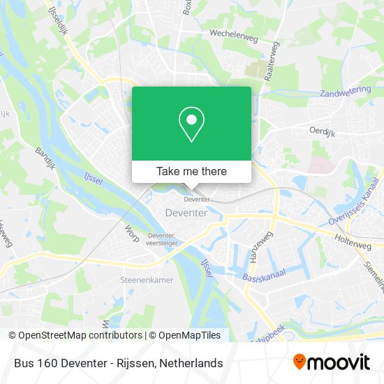 Bus 160 Deventer - Rijssen map