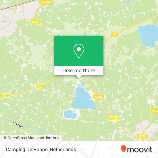 Camping De Poppe map