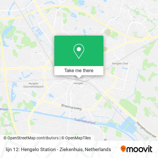 lijn 12: Hengelo Station - Ziekenhuis Karte