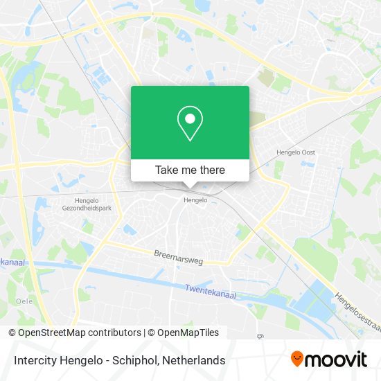 Intercity Hengelo - Schiphol map