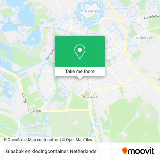 Glasbak en kledingcontainer map