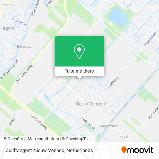 Zuidtangent Nieuw Vennep map
