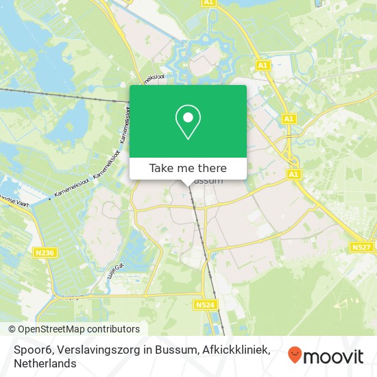 Spoor6, Verslavingszorg in Bussum, Afkickkliniek map