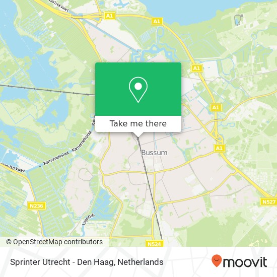 Sprinter Utrecht - Den Haag Karte