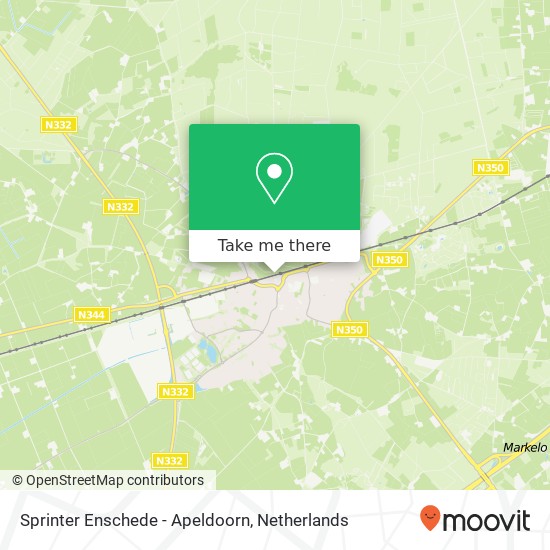 Sprinter Enschede - Apeldoorn map