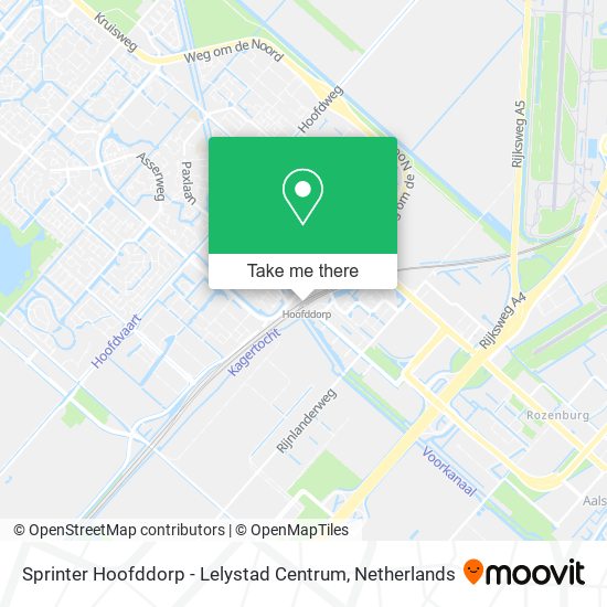 Sprinter Hoofddorp - Lelystad Centrum map