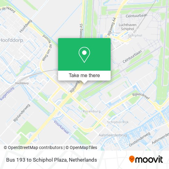 Bus 193 to Schiphol Plaza map