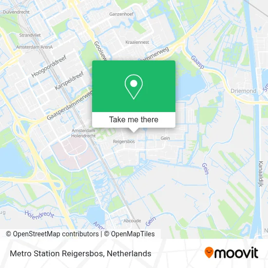Metro Station Reigersbos map