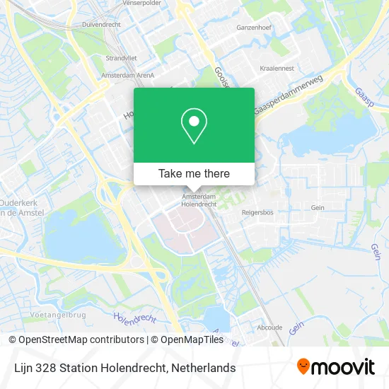 Lijn 328 Station Holendrecht map
