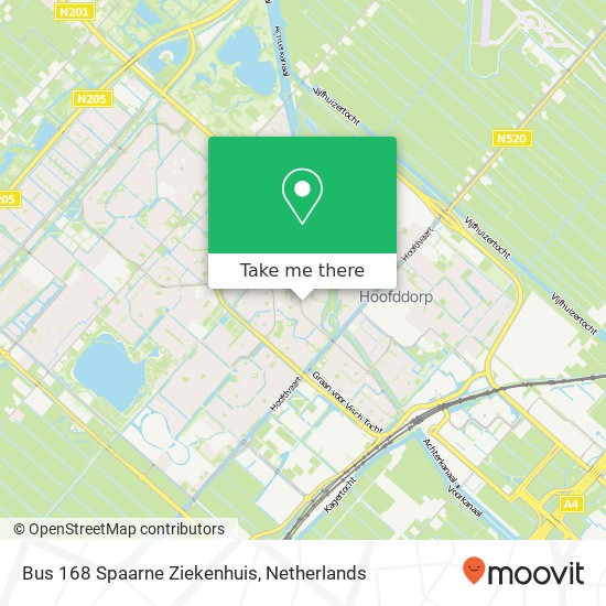 Bus 168 Spaarne Ziekenhuis map