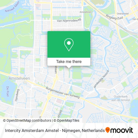 Intercity Amsterdam Amstel - Nijmegen Karte