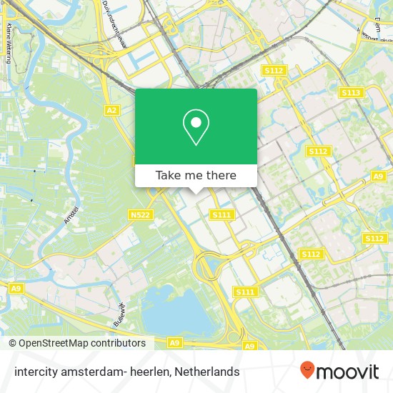 intercity amsterdam- heerlen map