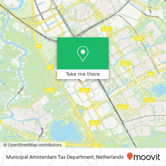 Municipal Amsterdam Tax Department map