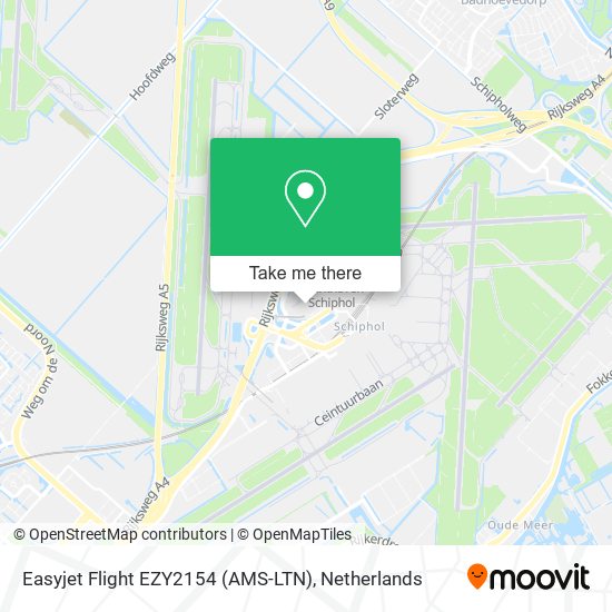 Easyjet Flight EZY2154 (AMS-LTN) Karte