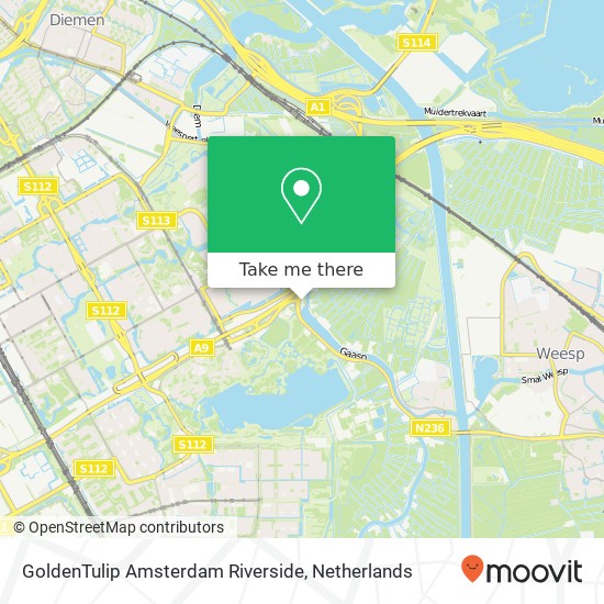 GoldenTulip Amsterdam Riverside map